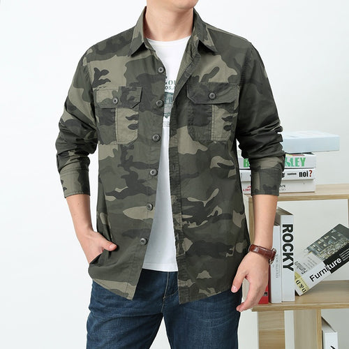Men's camouflage safety shirt with chest pockets Lune London