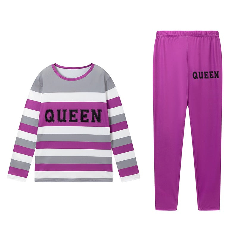 Leisure set for women with striped design and Lune London pattern