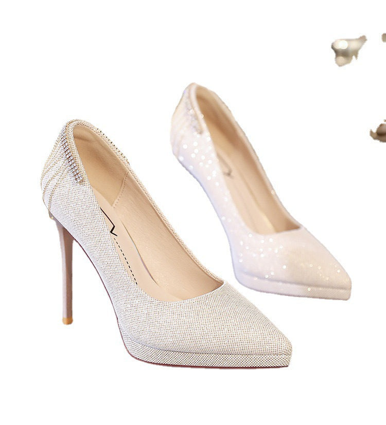 Women's High-Heel Pumps with Sparkling Rhinestone Details and Elegant Design Lune London