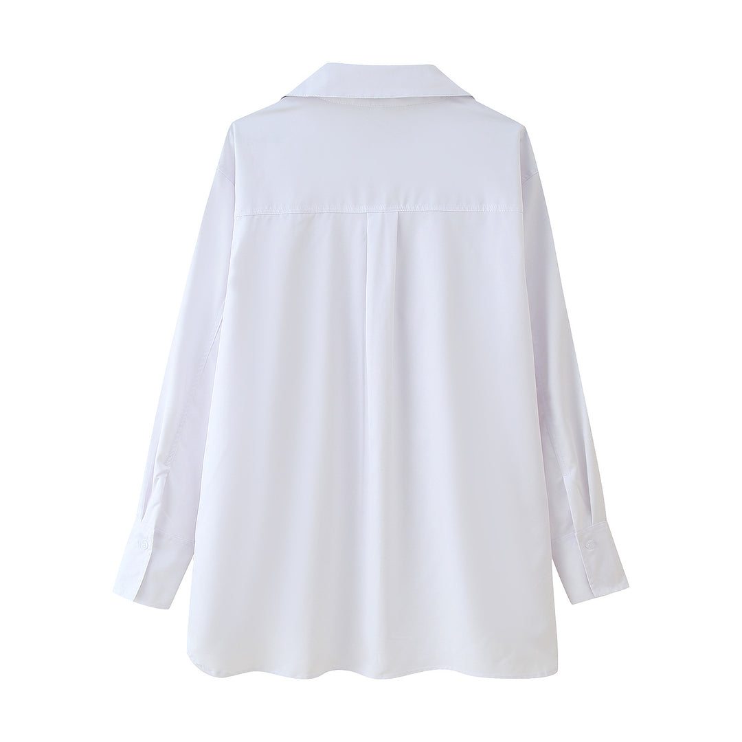 Blouse for women with elegant lacing and a modern collar Lune London