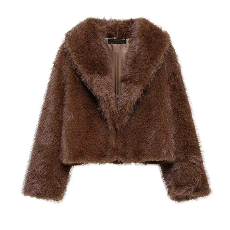Ladies Trendy Lune London Faux Fur Jacket