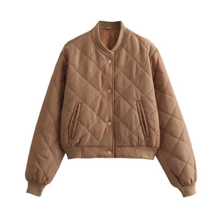 Short quilted jacket for women with practical button closure Lune London