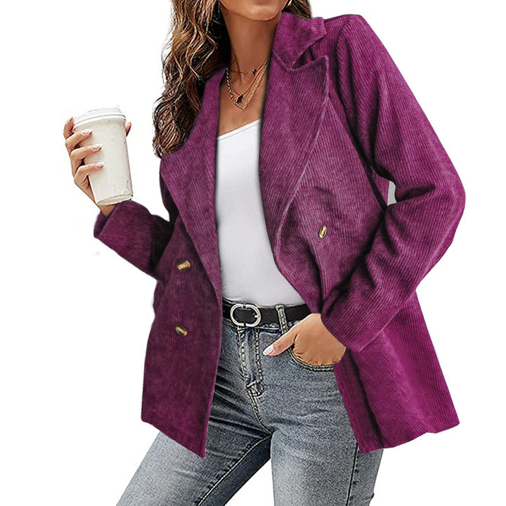 Faux leather blazer jacket for women with lined collar and trendy cut Lune London