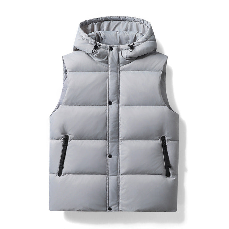 Quilted jacket for men with removable hood and deep pockets Lune London