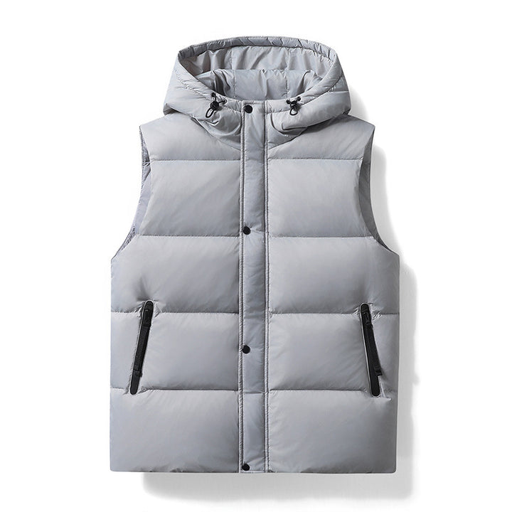 Quilted jacket for men with removable hood and deep pockets Lune London
