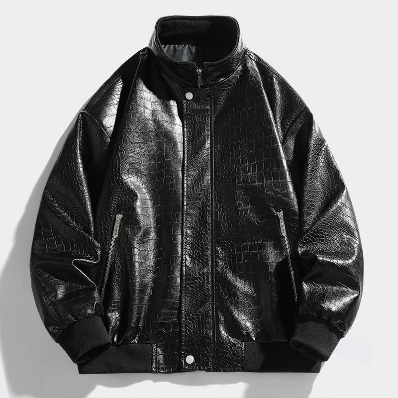 Casual faux leather jacket for men with quilted pattern Lune London