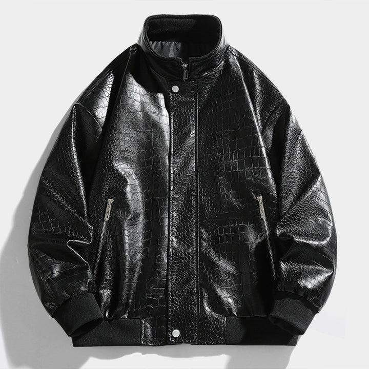 Casual faux leather jacket for men with quilted pattern Lune London