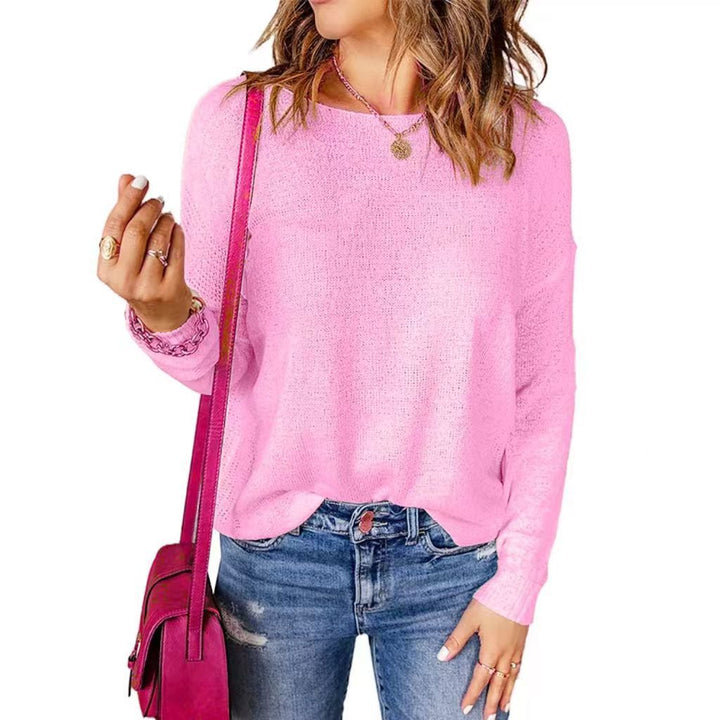 Women’s Chunky Knit Sweater with Loose Fit and Decorative V-Neck Lune London