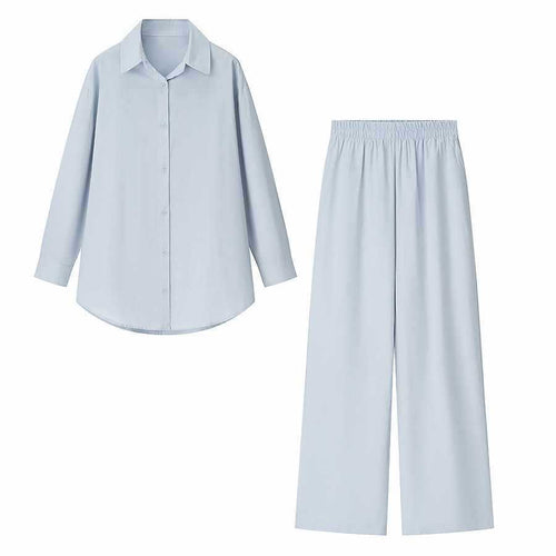 Women's loose high-waist fabric trousers with elastic waistband Lune London