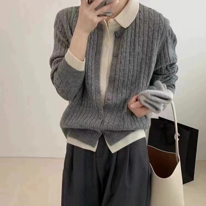 Cardigan pour femmes avec motif en câble texturé Chic & Stil