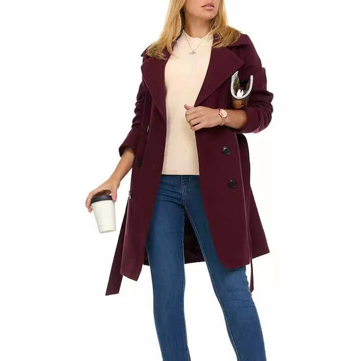 Women's trench coat with asymmetric hem and wide collar Lune London