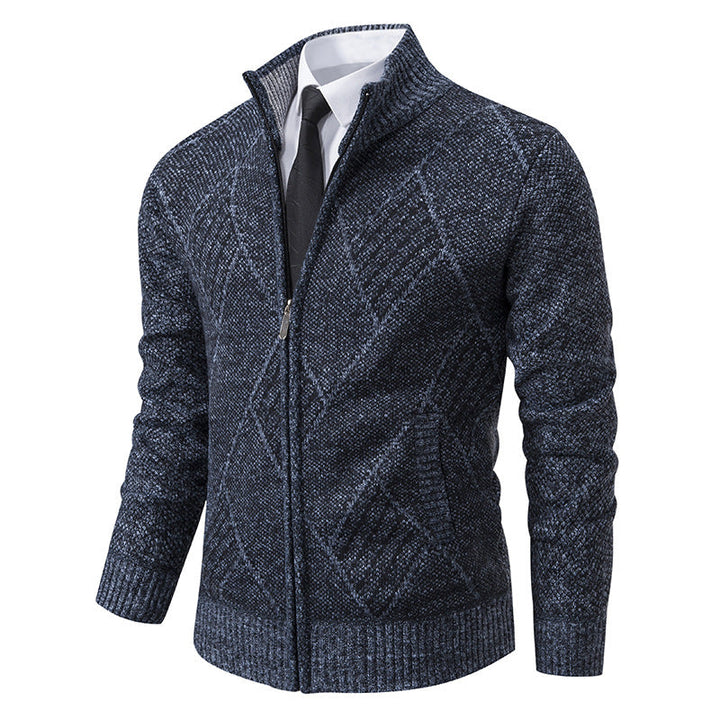 Men's Cardigan with Modern Pattern and Slim Fit Lune London
