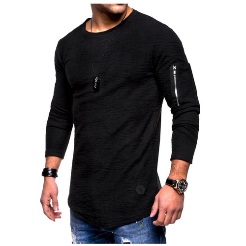 Men's long sleeve shirt with a modern textured pattern and a practical arm pocket Lune London