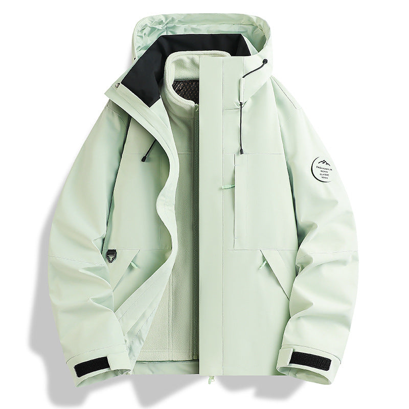 Functional outdoor jacket for men with adjustable hood design Lune London
