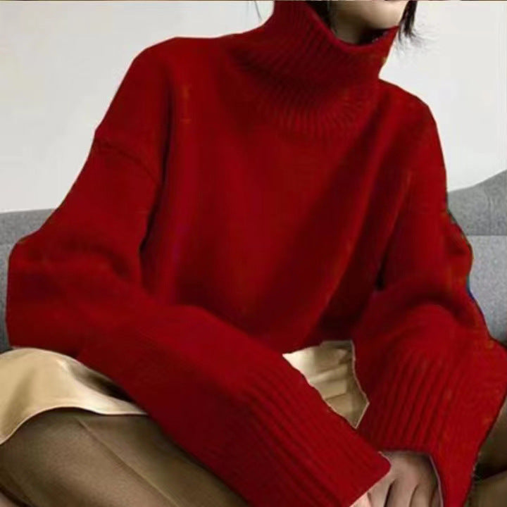 Ladies Cozy Turtleneck Sweater in Soft Knit Lune London
