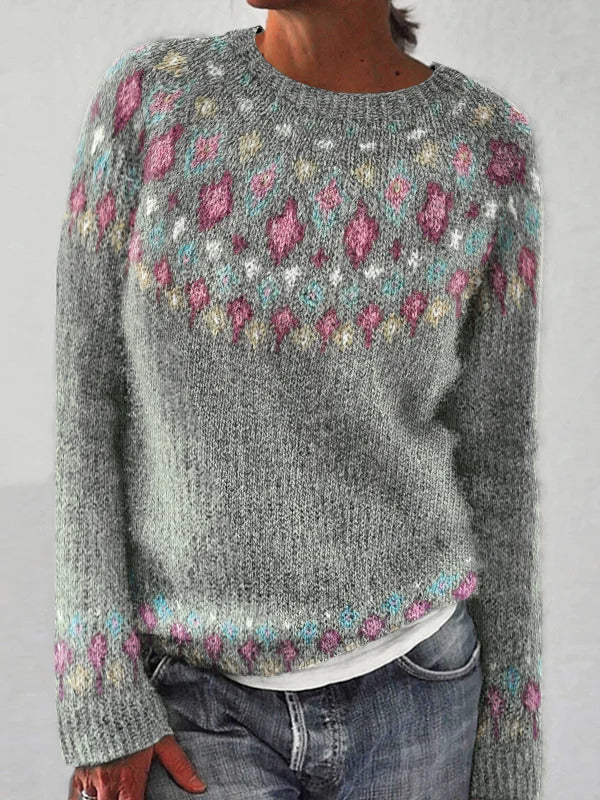 Pull en tricot pour femmes avec un motif vibrant et une coupe confortable Chic & Stil