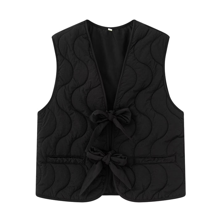 Women's quilted gilet with practical tie belt Lune London