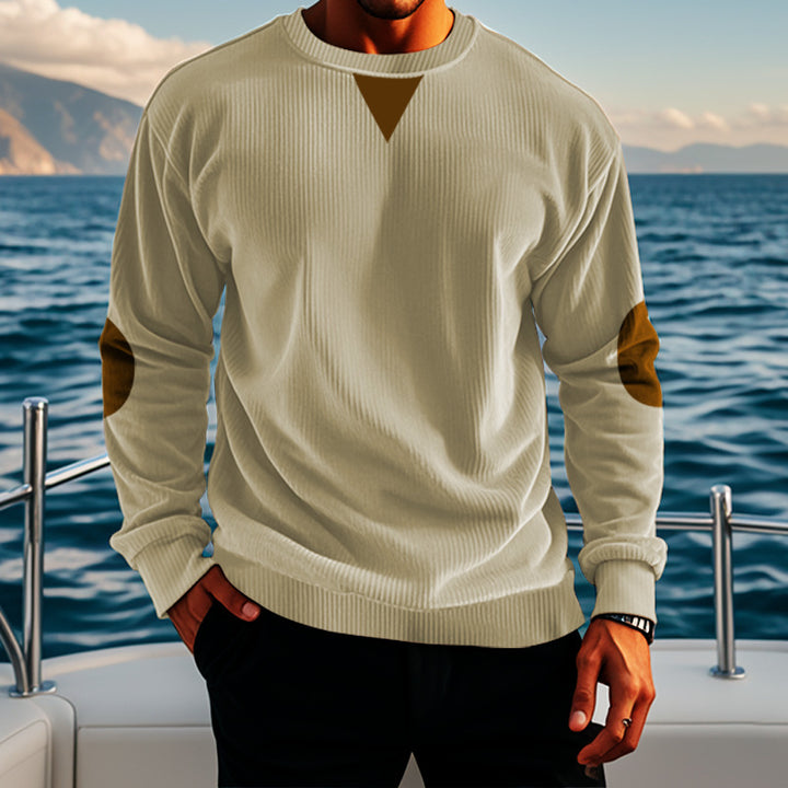 Men's casual knit sweater with accent details and comfortable fit Chic and style