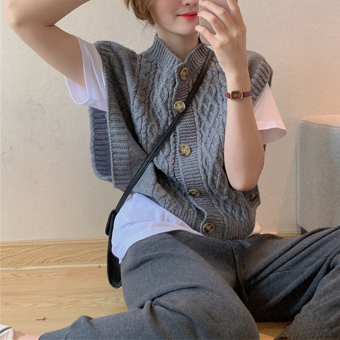 Gilet en tricot pour femme avec motif en relief Chic & Stil