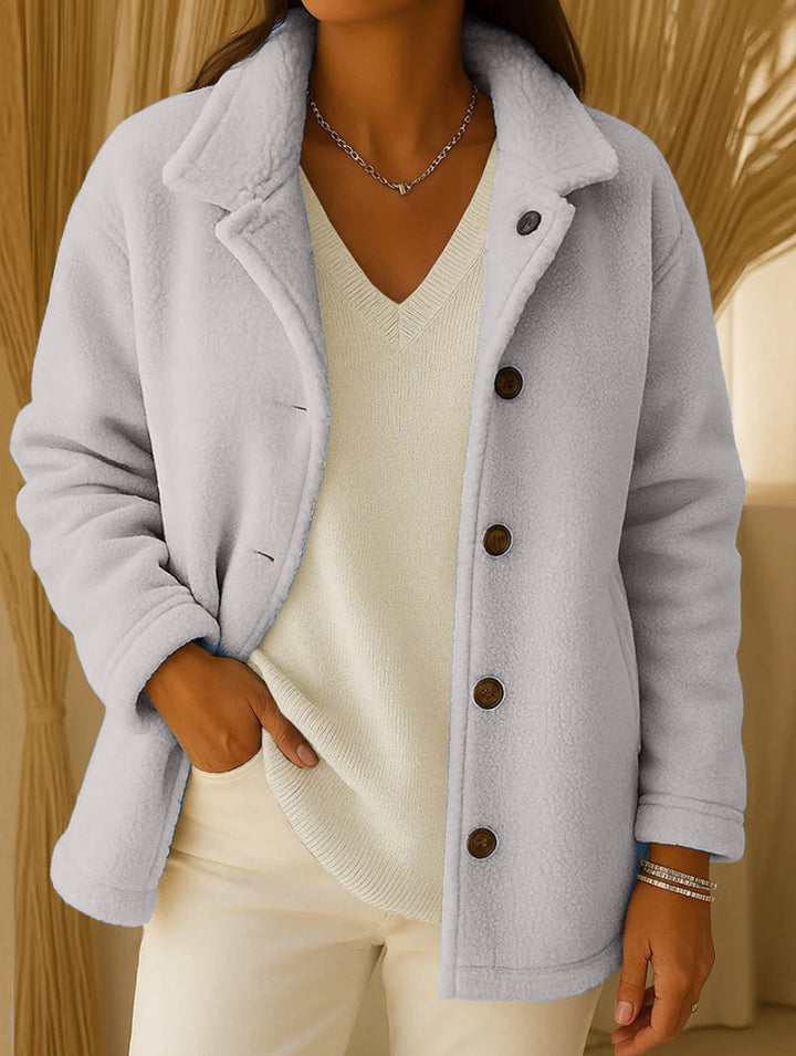 Veste en polaire pour femmes avec détails en boutons Chic & Stil