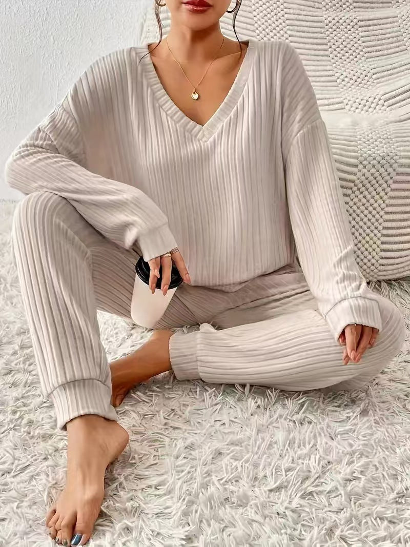 Lune London Women's Ribbed Knit Loungewear Set
