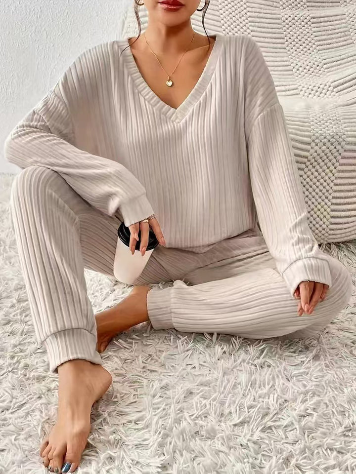 Lune London Women's Ribbed Knit Loungewear Set