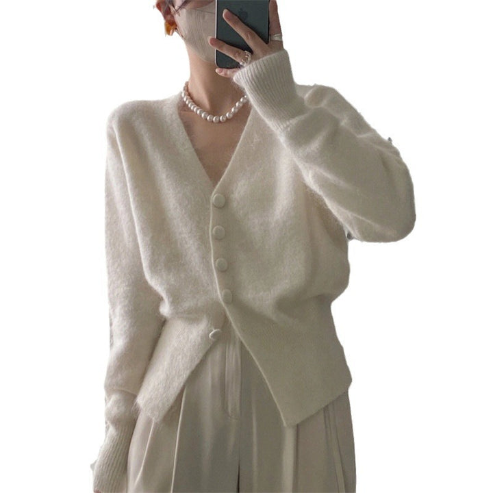 Cardigan Femme en Matériau Mohair Doux avec Fermeture Boutonnée Chic & Stil
