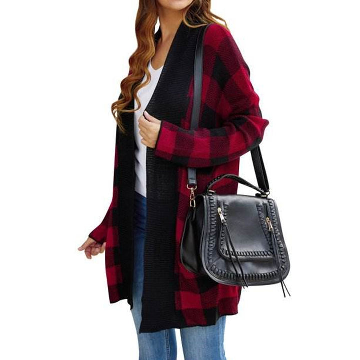 Cardigan for women with a checkered pattern and relaxed fit Lune Londonl