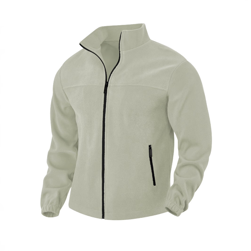 Fleece jacket for men with practical pockets and high collar Lune London