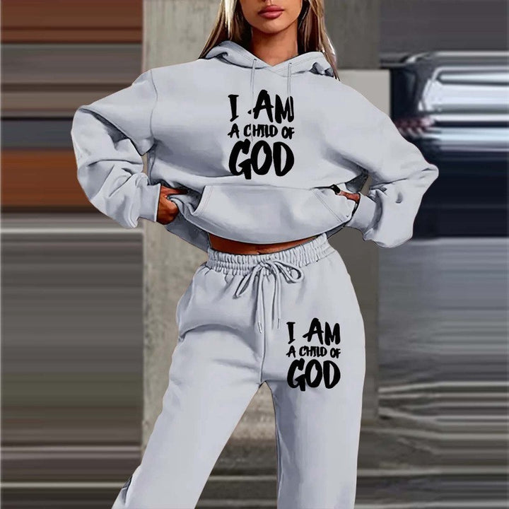 Women's hoodie sweatshirt with urban lettering and comfortable pants Chic & Stil
