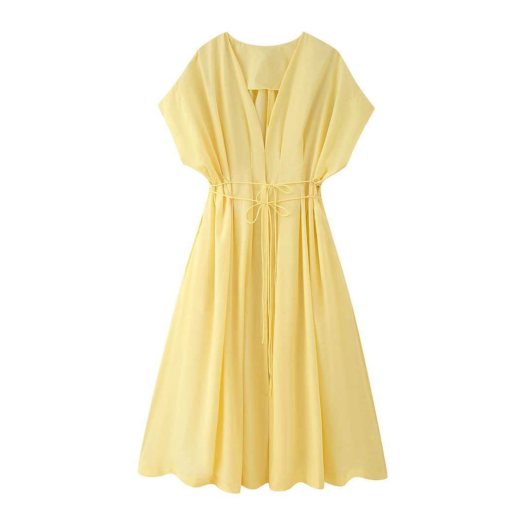 Midi dress for women with an elegant wrap effect and a flowy cut Lune London