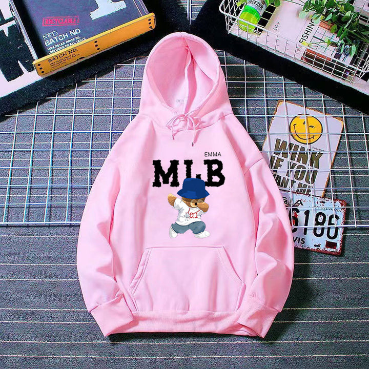 Ladies hoodie with creative animal and lettering design Chic & Stil