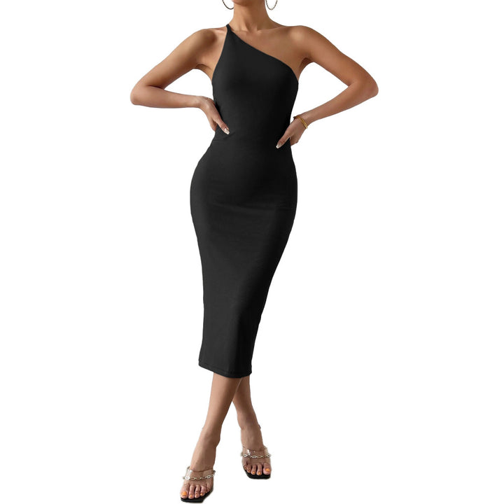 Robe midi ajustée pour femmes avec design asymétrique Chic & Stil