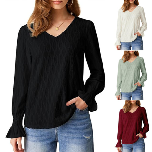 Blouse for women with V-neck and voluminous sleeves Lune London