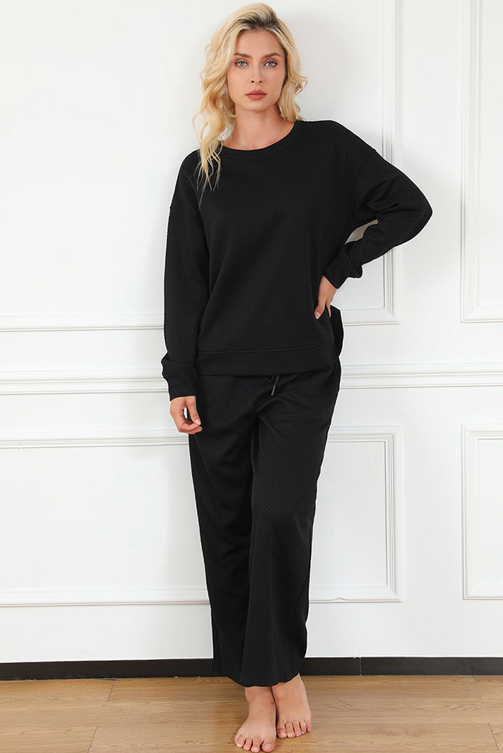 Women’s leisure set with structured top and wide leg pants Chic and Style