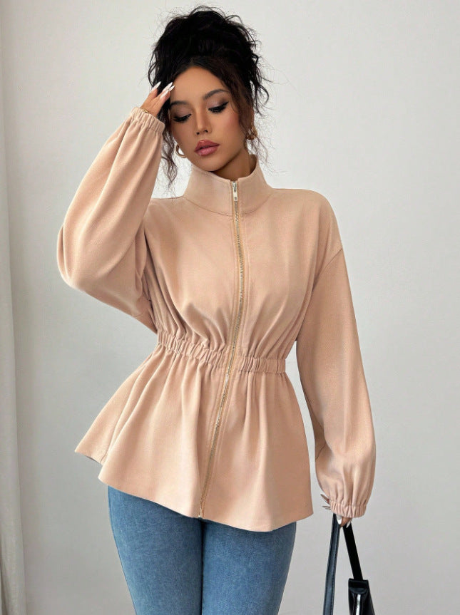 Ladies modern zip hoodie with chic and style