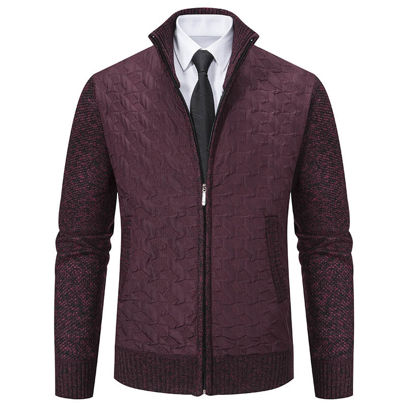 Veste matelassée stylée pour homme avec matériau supérieur texturé et col haut Lune London