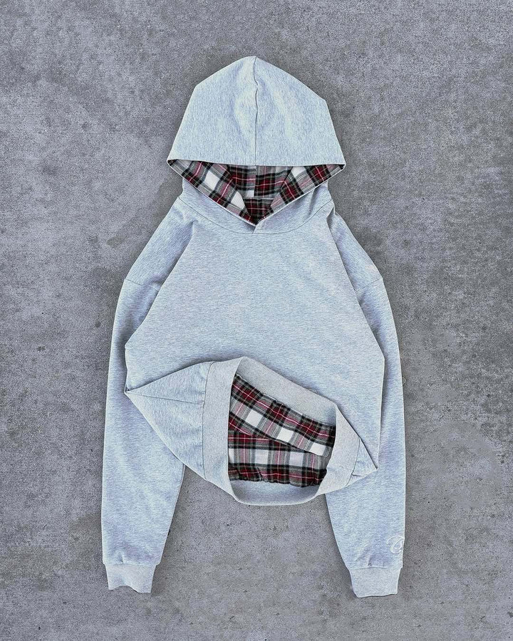 Sweat à capuche confortable pour femme avec motif à carreaux Chic & Stil