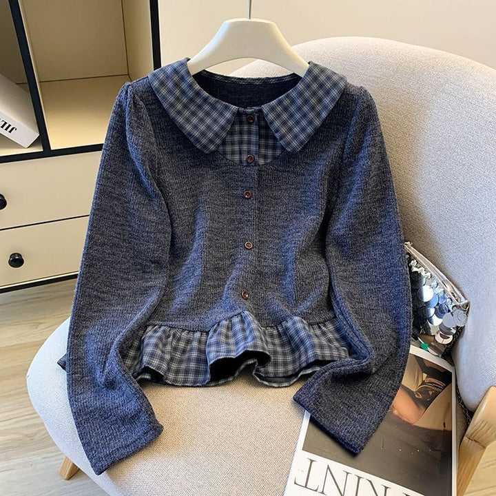 Pull en tricot à la mode pour femmes avec détails de chemise Chic & Stil