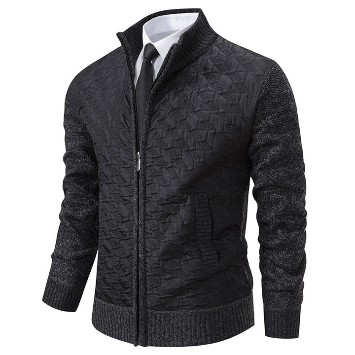 Veste matelassée stylée pour homme avec matériau supérieur texturé et col haut Lune London