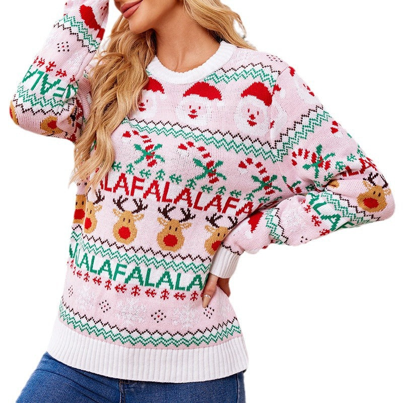 Festive Christmas sweater for women with a fun reindeer design Lune London