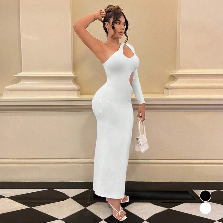 Women's Long Sleeve Maxi Dress with Sexy Cut-Outs and Figure-Hugging Fit Lune London