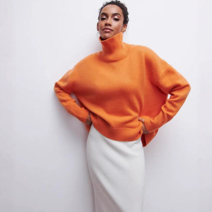 Women's Oversized Turtleneck Sweater Made Of Soft Knit Lune London