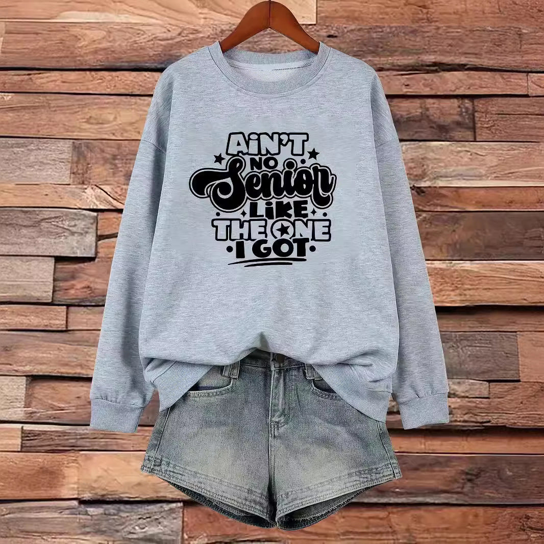 Sweat-shirt pour femmes avec design de slogan décontracté Chic & Stil