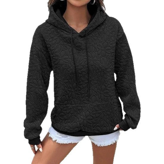 Hoodie femme avec embossage floral et coupe généreuse Chic & Stil