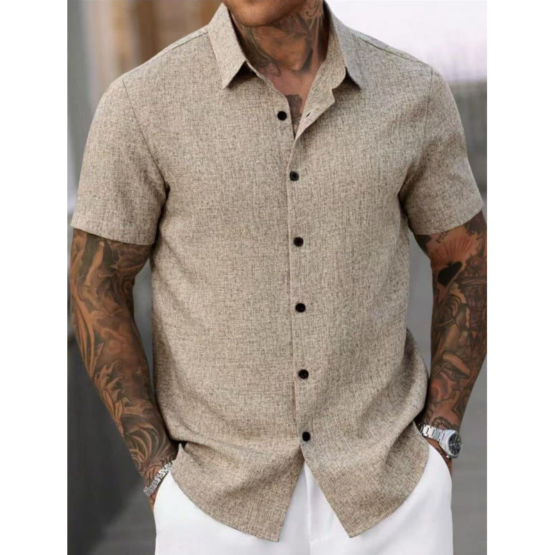 Short sleeve shirt for men in textured fabric Lune London
