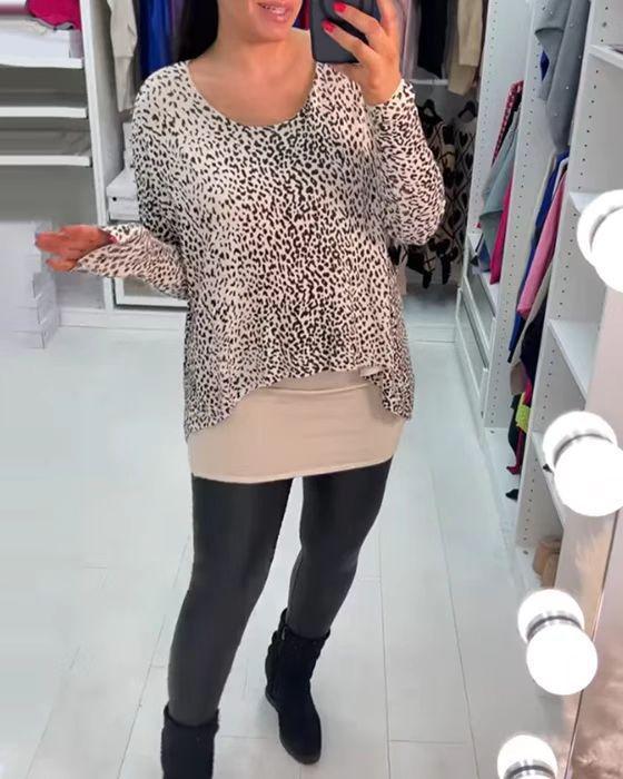 Top féminin décontracté avec imprimé animal et tissu léger Chic & Stil