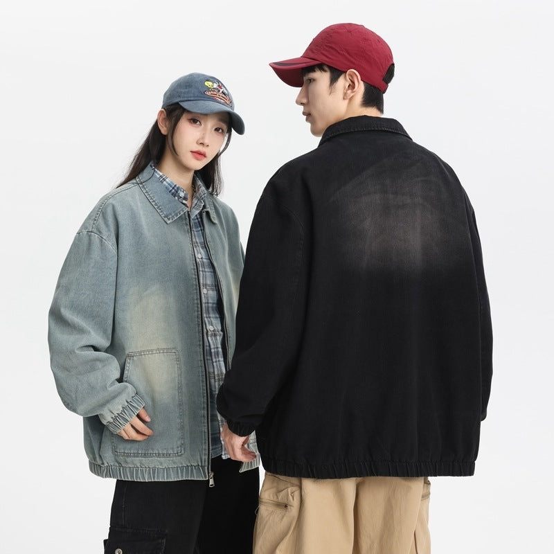 Casual denim jacket for men with elastic cuffs and practical pockets Lune London