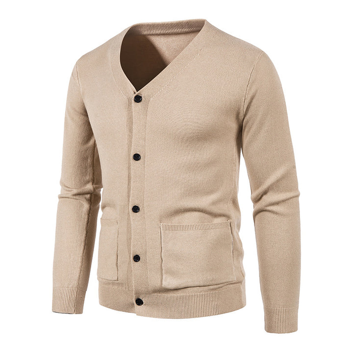 Knit jacket for men with V-neck and practical pockets Lune London