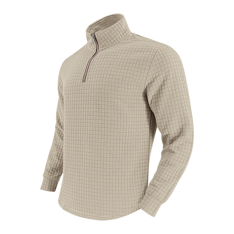 Quilted men's pullover with half-zip Lune London